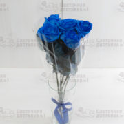 Синяя роза в букете 5 шт.